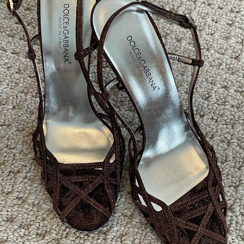 NEW! Dolce & Gabbana bronze heels